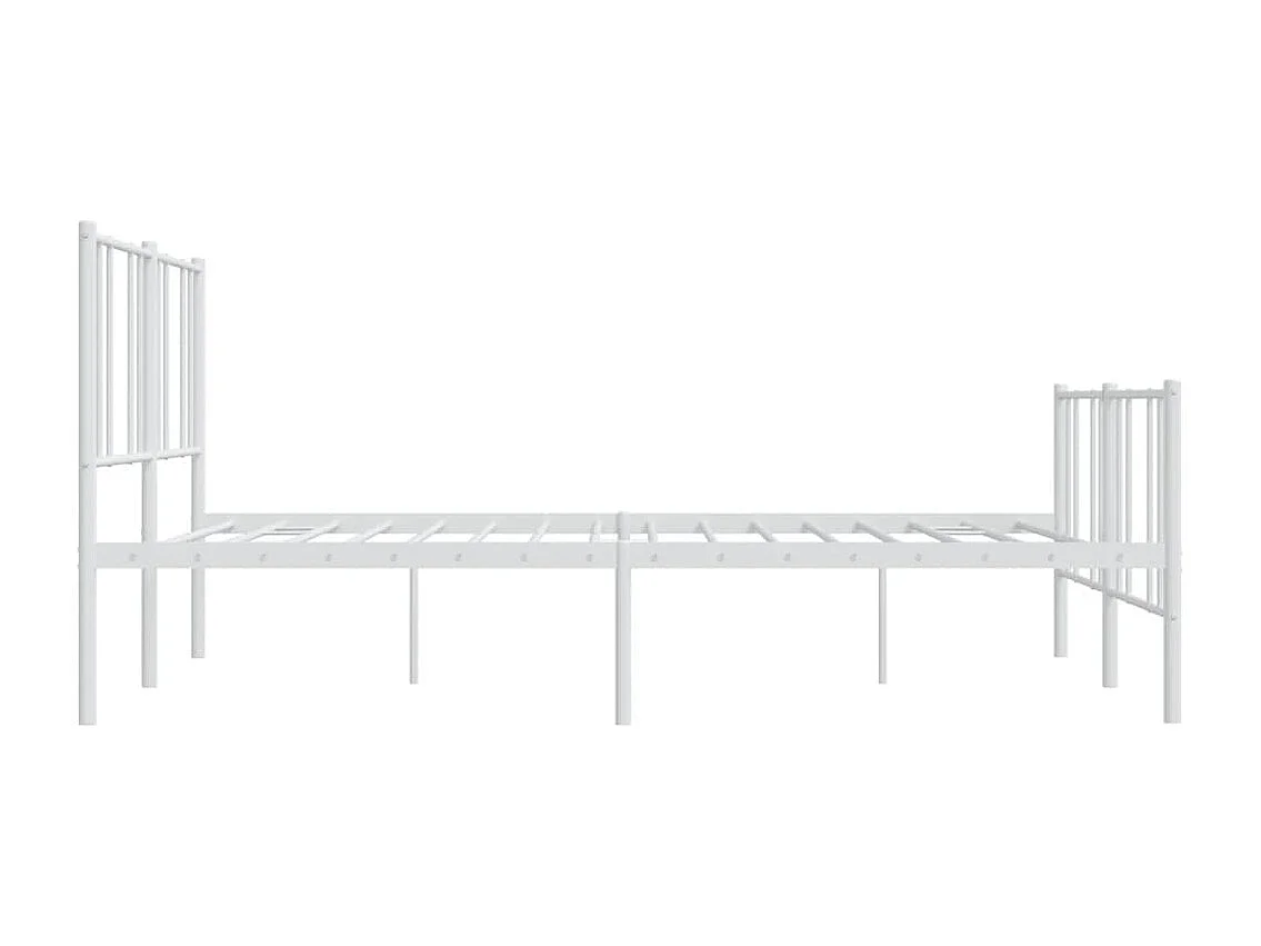 Cadre de lit métal avec tête de lit-pied de lit blanc 183x213