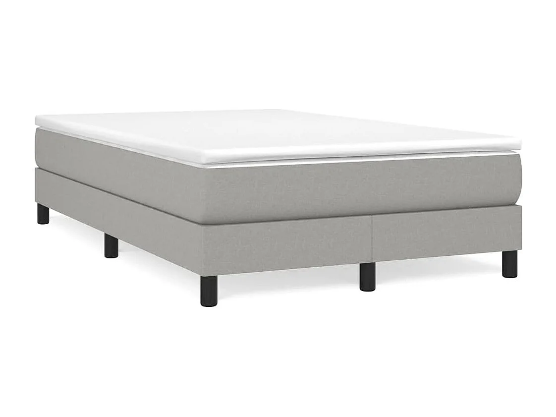 Sommier à lattes de lit et matelas gris clair 120x190 tissu