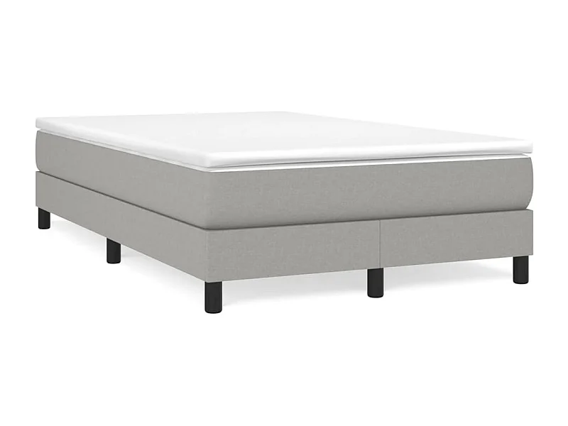 Sommier à lattes de lit et matelas gris clair 120x190 tissu