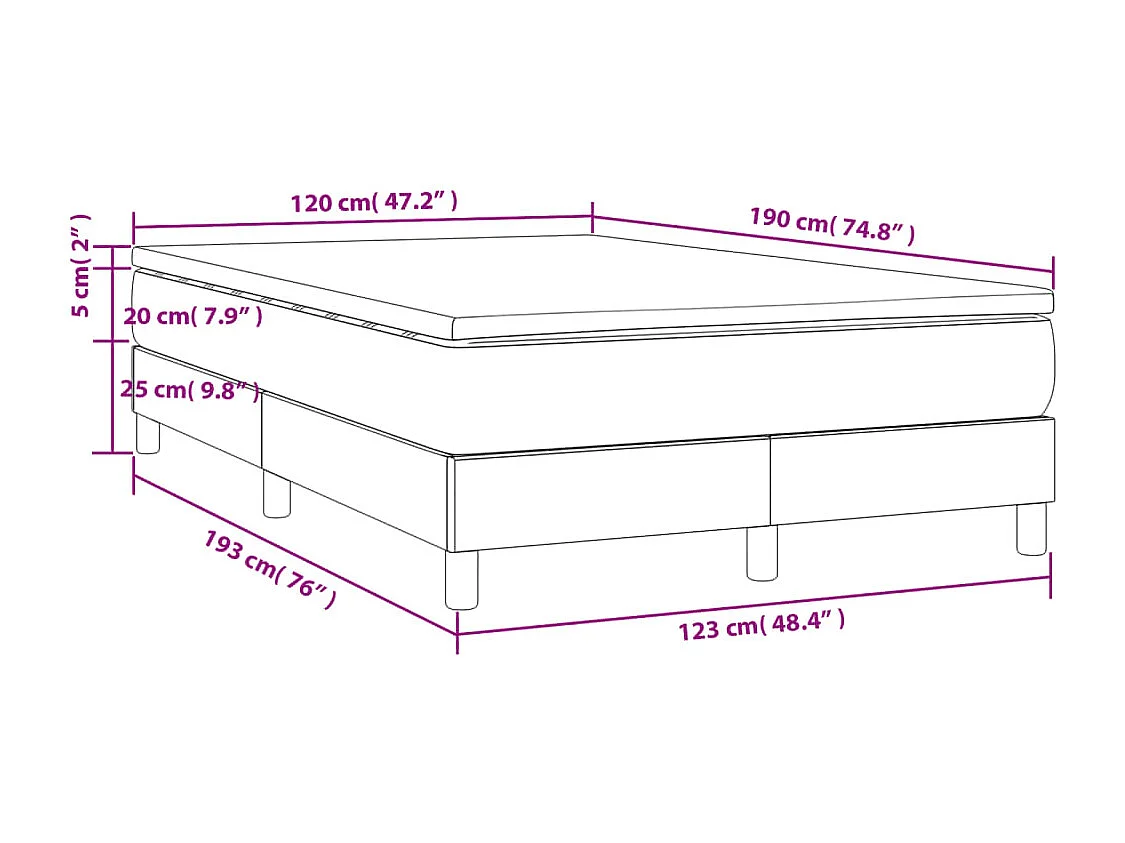Sommier à lattes de lit avec matelas rose 120x190 velours