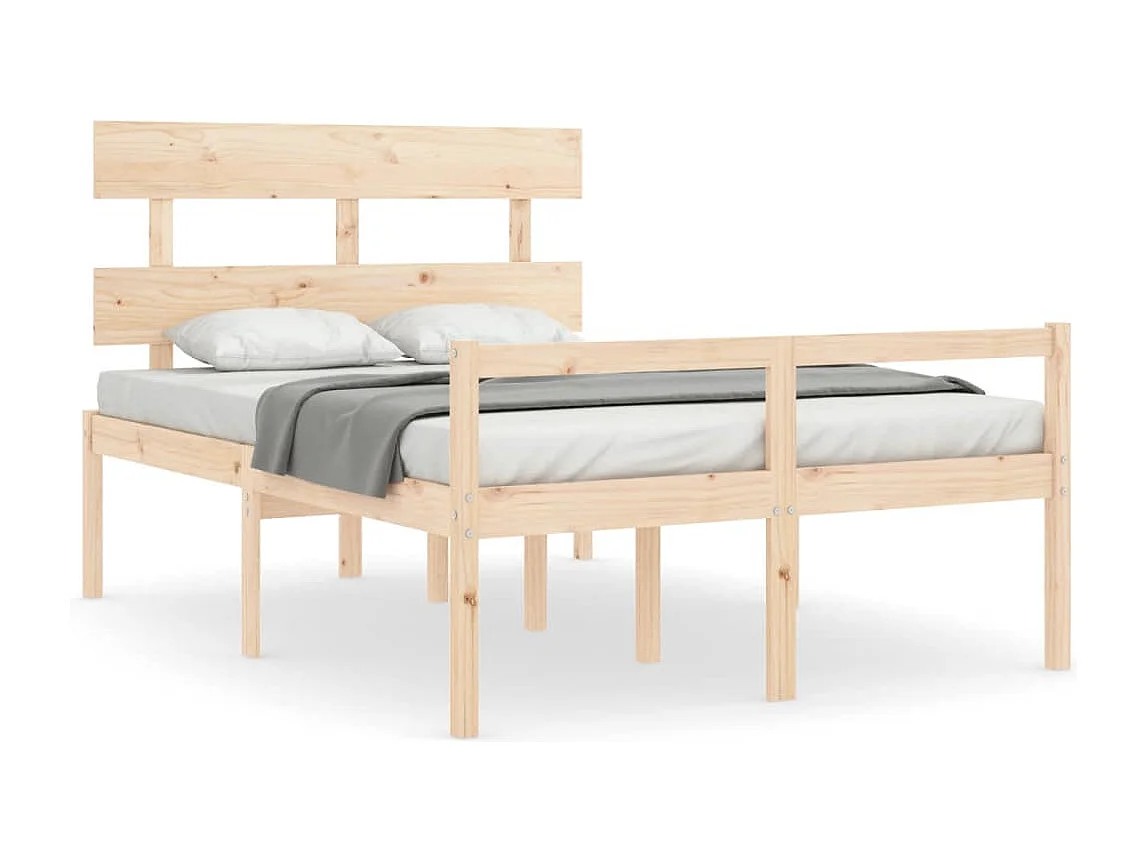 Lit pour personne âgée et tête de lit petit double bois massif