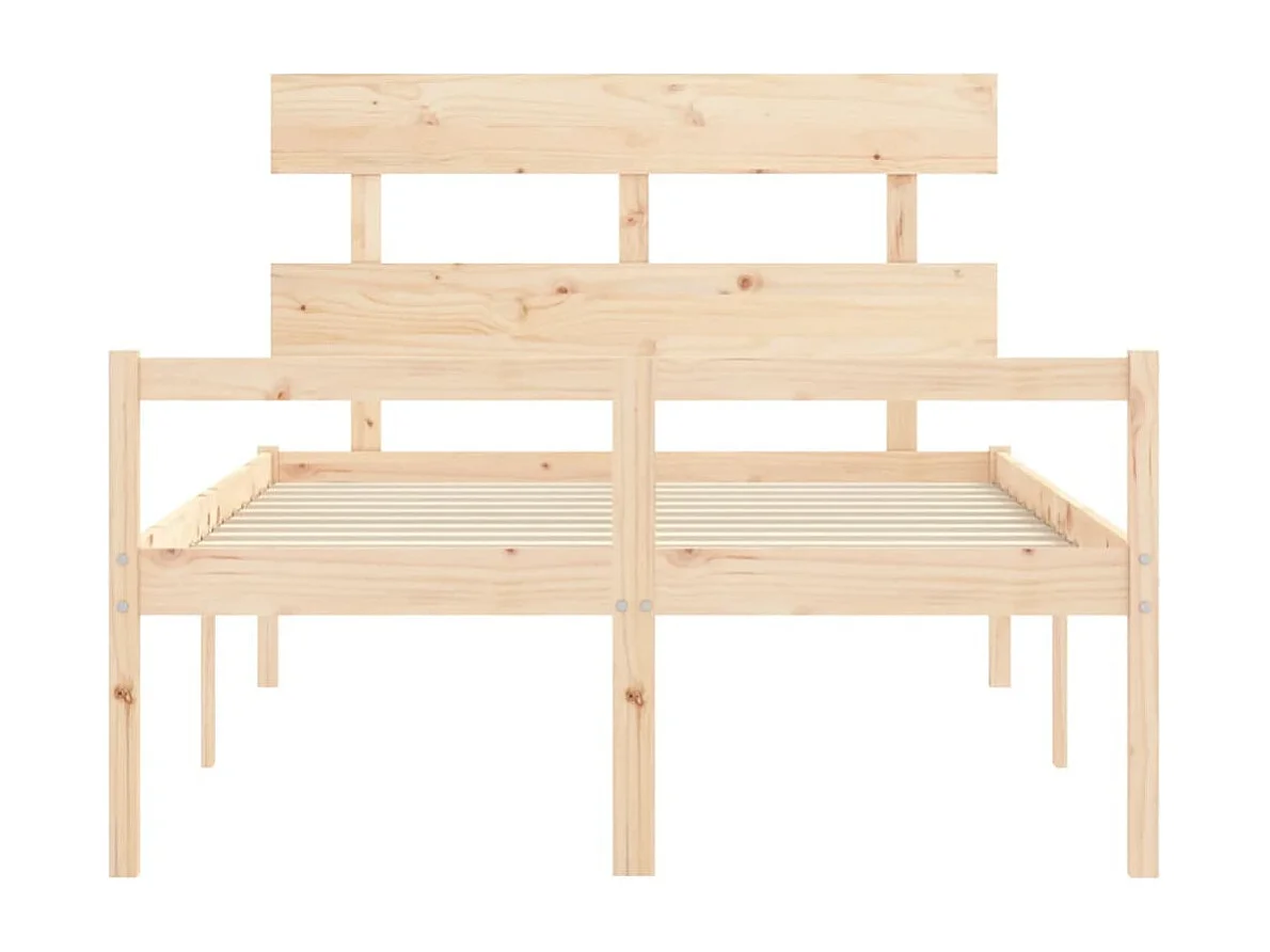 Lit pour personne âgée et tête de lit petit double bois massif