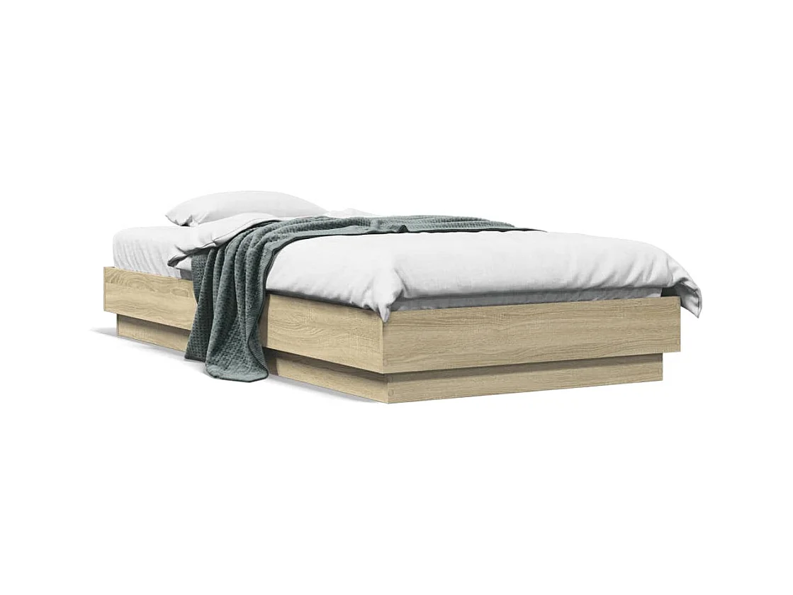 Cadre de lit chêne sonoma 90x190 bois d'ingénierie