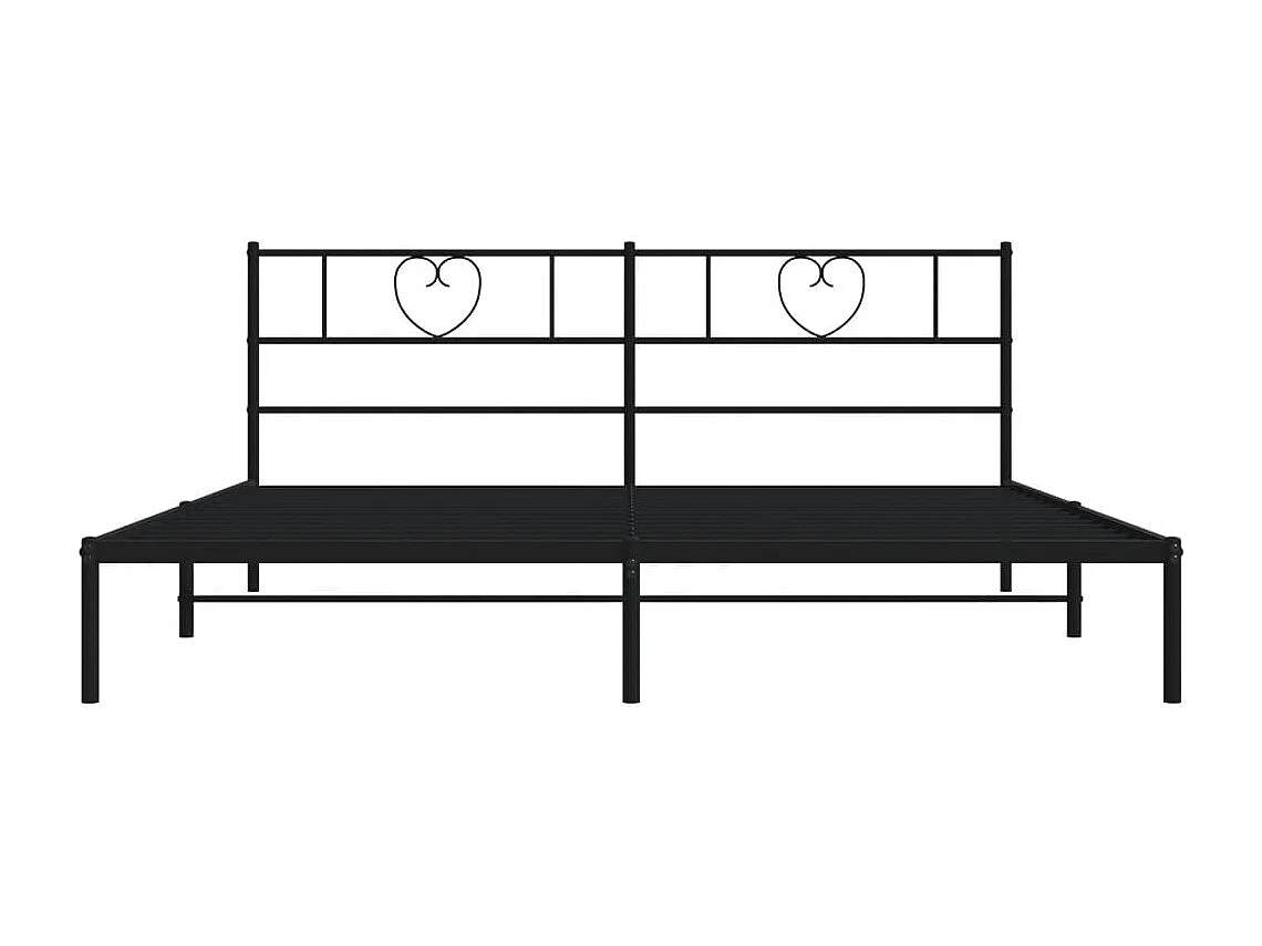 Cadre de lit métal avec tête de lit noir 183x213