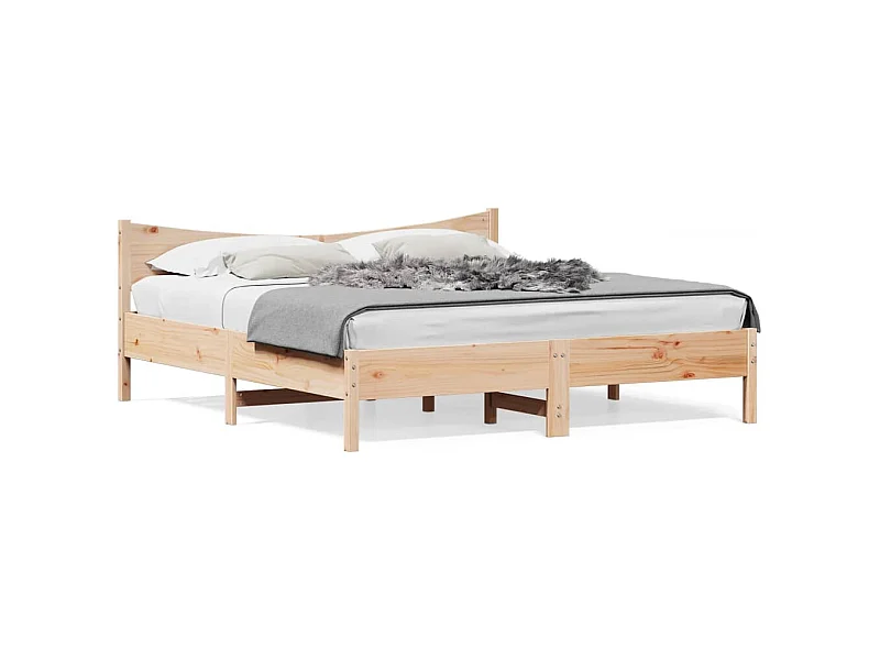 Cadre de lit avec tête de lit 180x200 bois de pin massif
