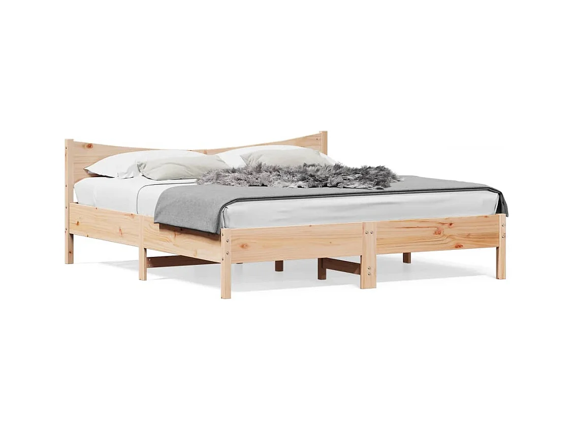 Cadre de lit avec tête de lit 180x200 bois de pin massif