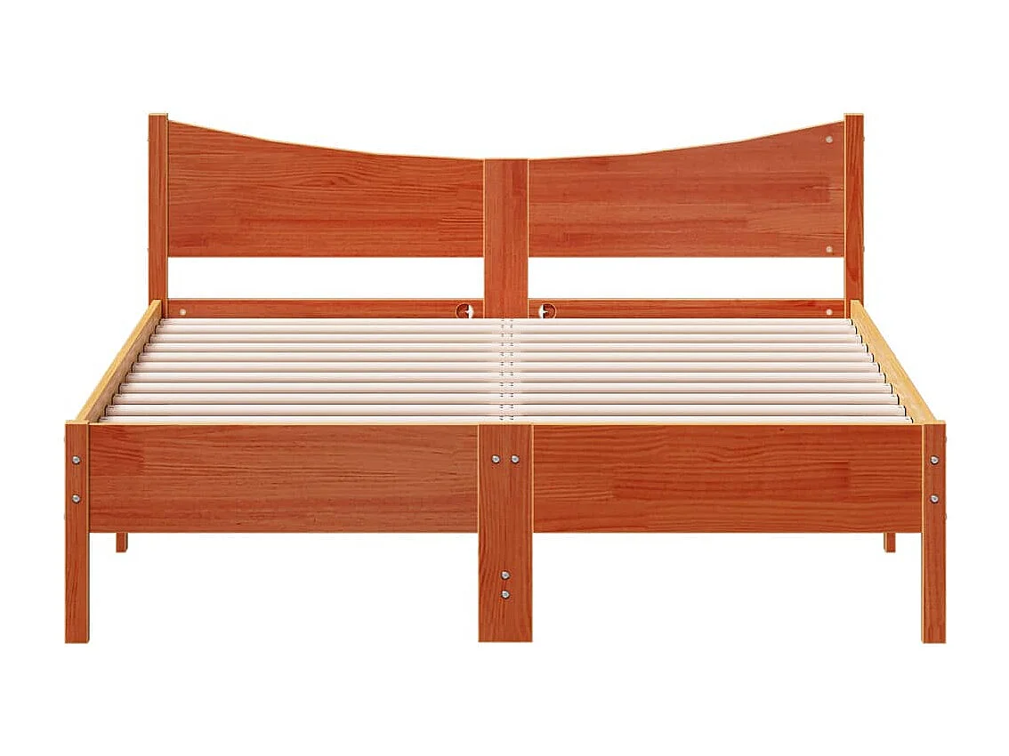 Cadre de lit marron 140x200 bois de pin massif