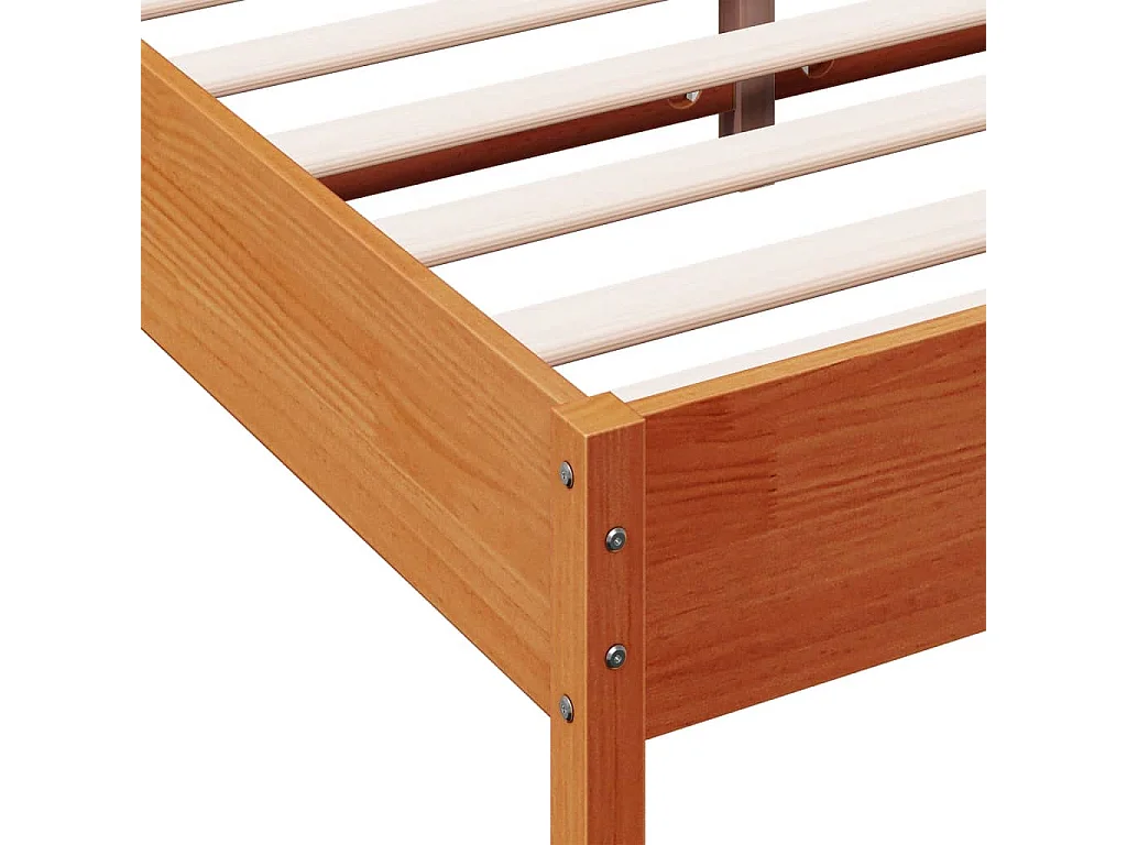 Cadre de lit marron 140x200 bois de pin massif