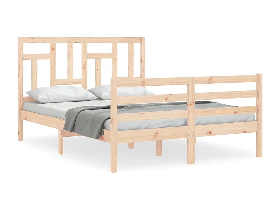 Cadre de lit avec tête de lit 140x190 bois massif