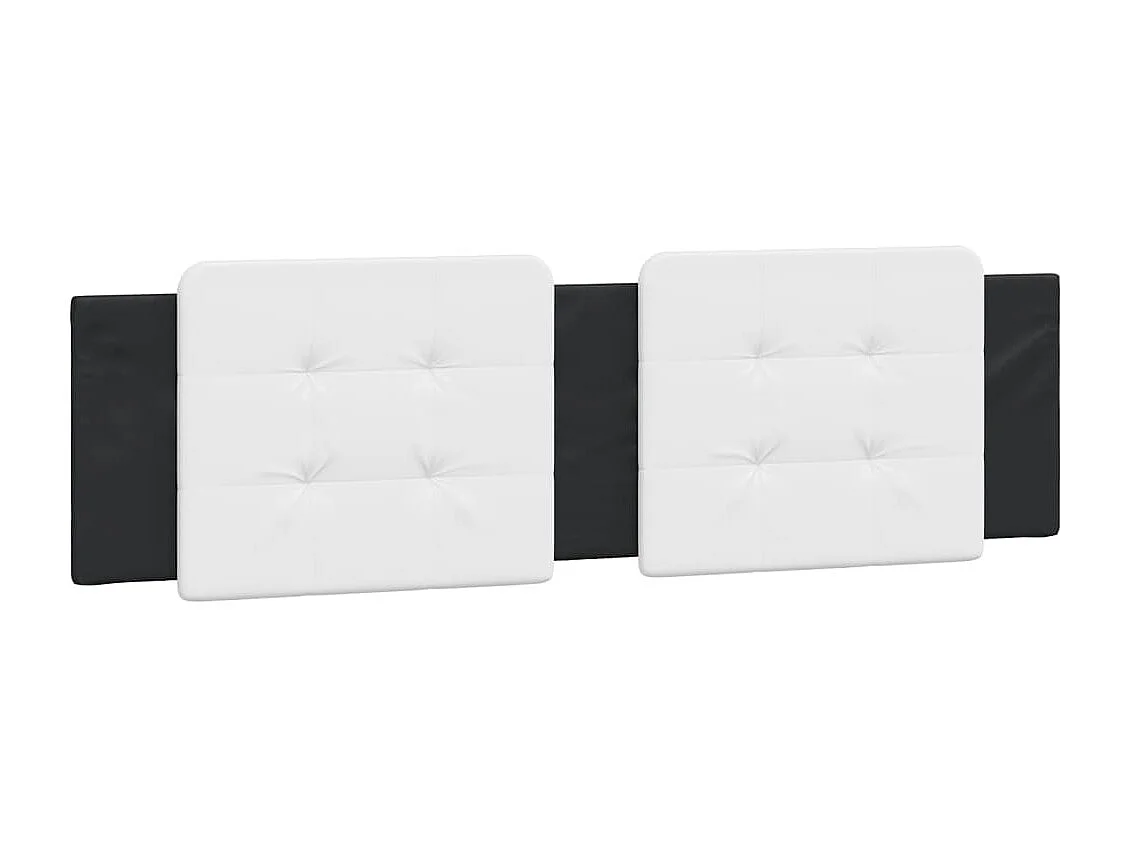 Cadre de lit avec lumières LED noir blanc 180x200 similicuir