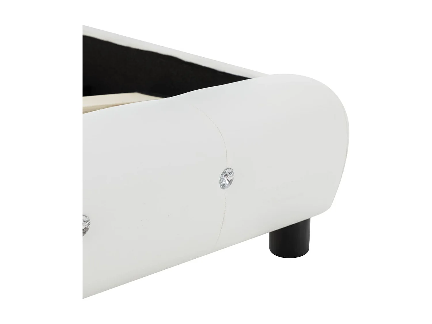 Lit avec matelas à mémoire de forme Blanc Similicuir 140x200 2