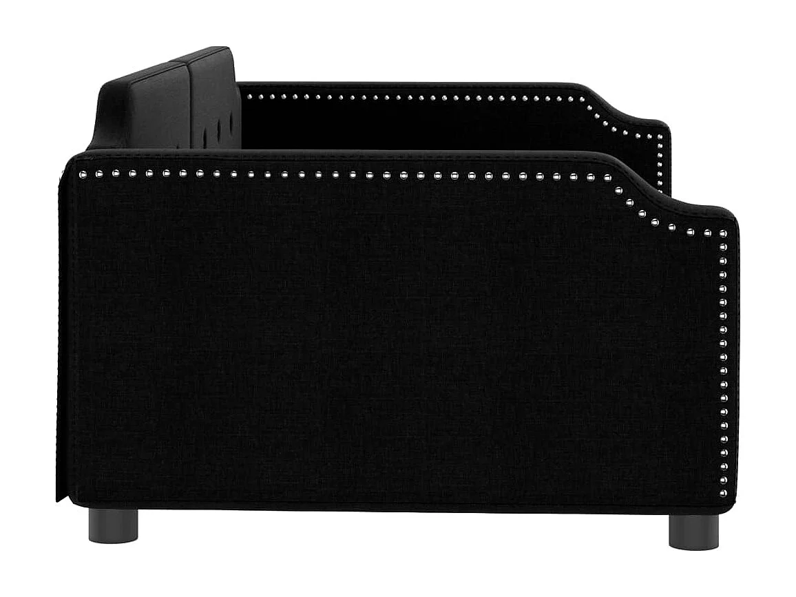 Lit de repos noir 100x200 tissu