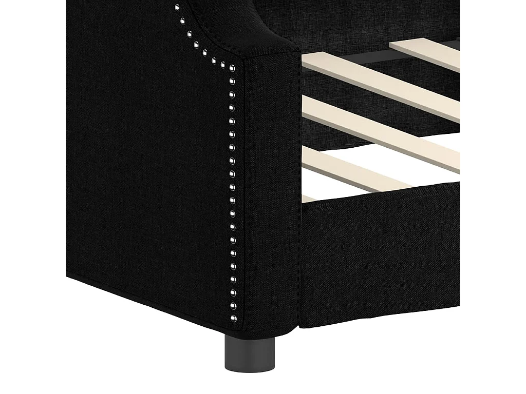 Lit de repos noir 100x200 tissu