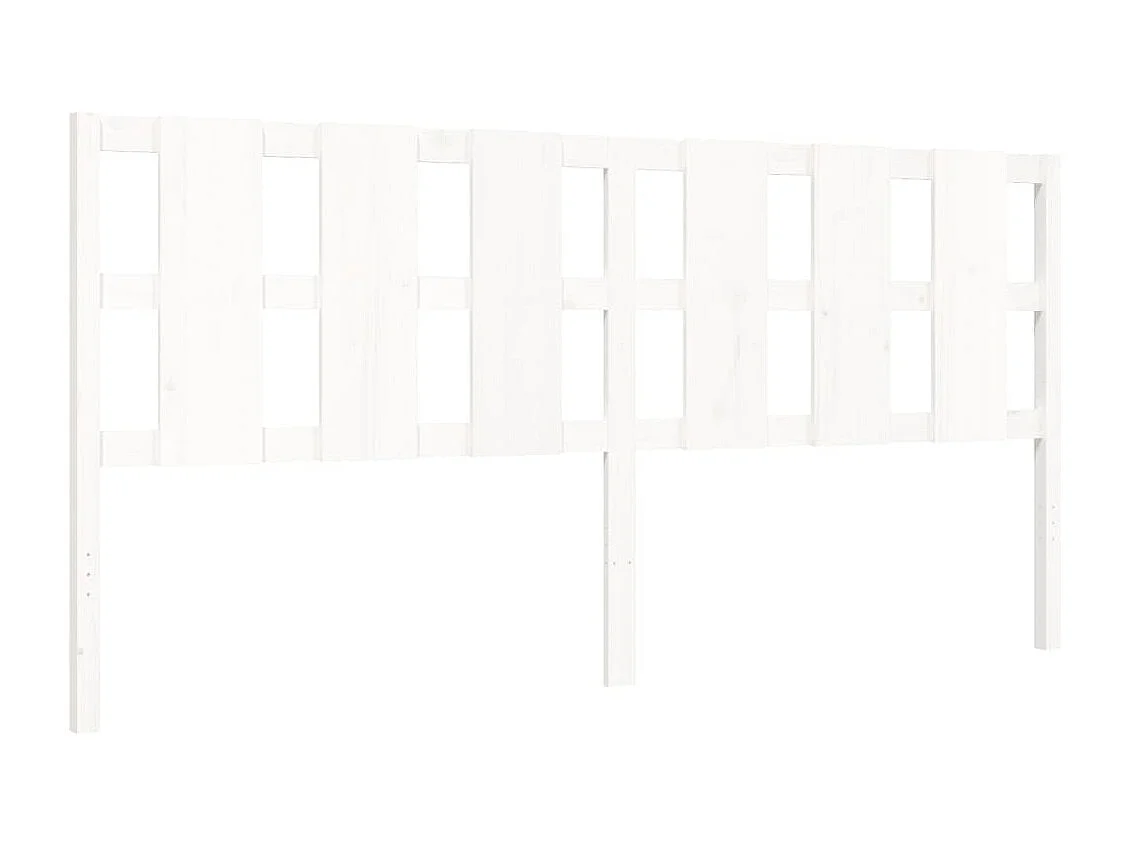 Cadre de lit avec tête de lit blanc 200x200 bois massif