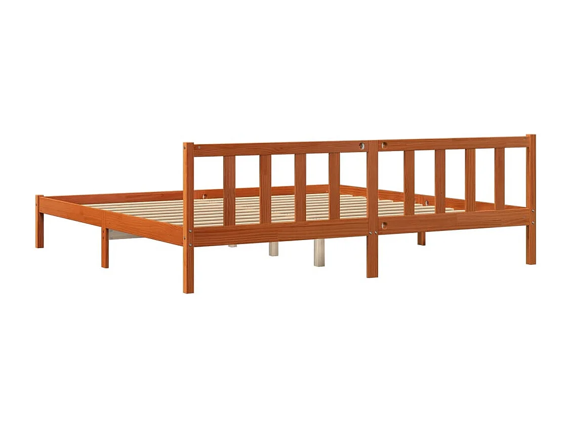 Cadre de lit marron 180x200 bois de pin massif