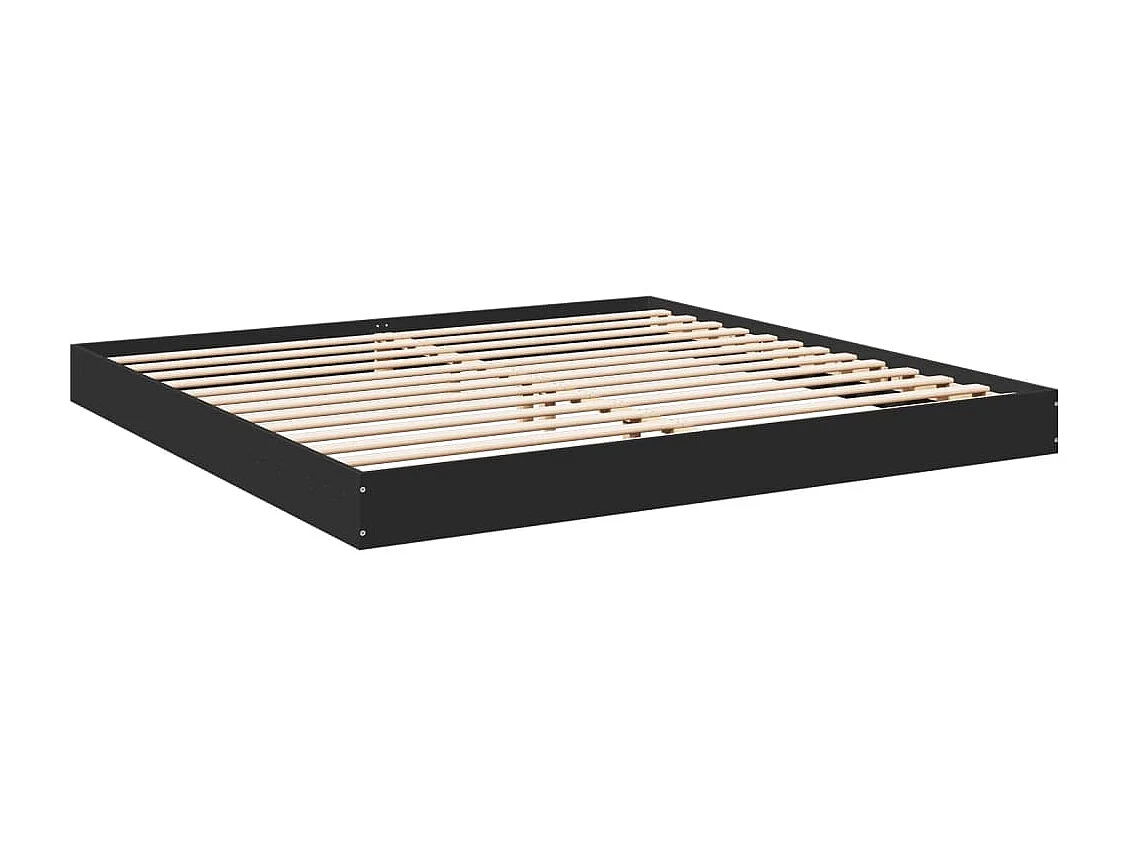 Bedframe bewerkt hout zwart 180x200 cm