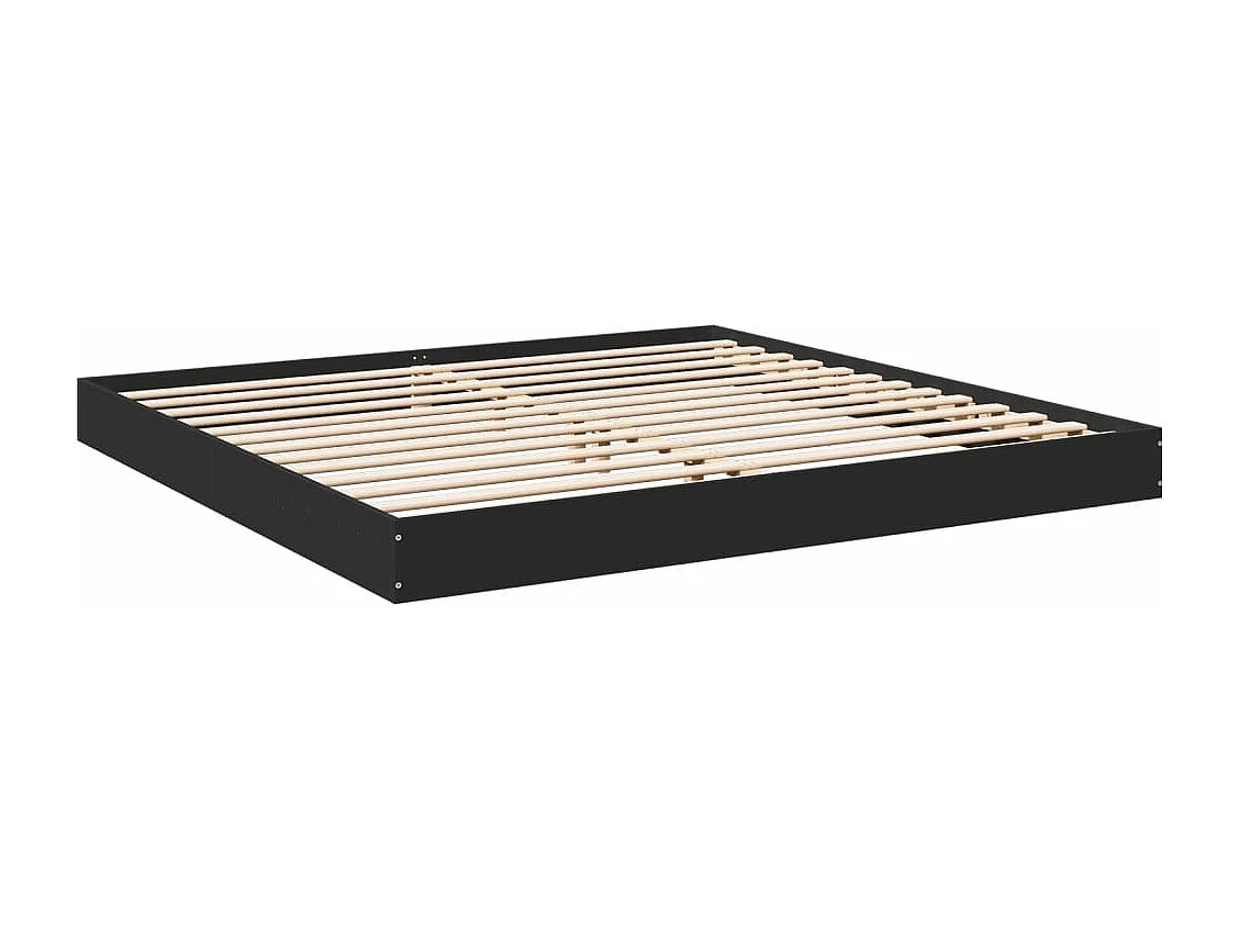 Bedframe bewerkt hout zwart 180x200 cm