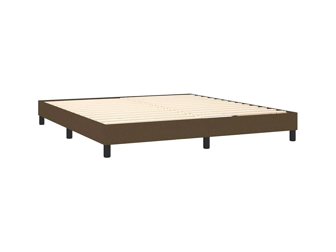 Boxspring met matras en LED stof donkerbruin 180x200 cm