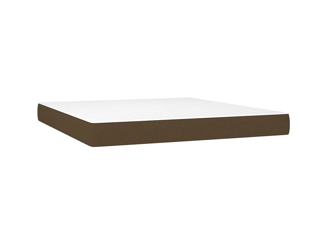 Boxspring met matras en LED stof donkerbruin 180x200 cm