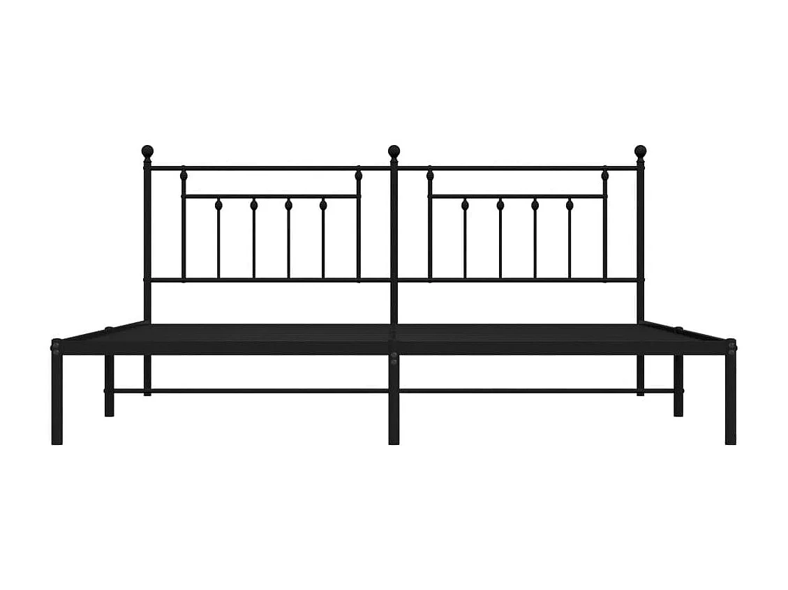 Cadre de lit métal avec tête de lit noir 193x203