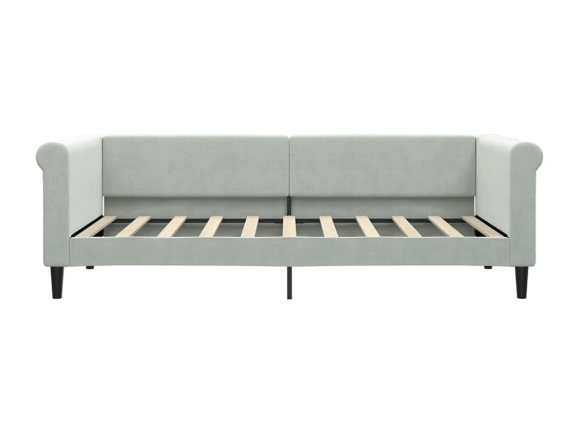 Lit de repos gris clair 90x190 velours