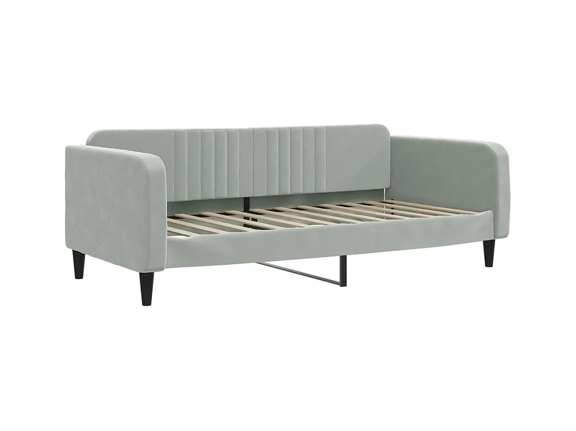 Lit de repos gris clair 100x200 velours