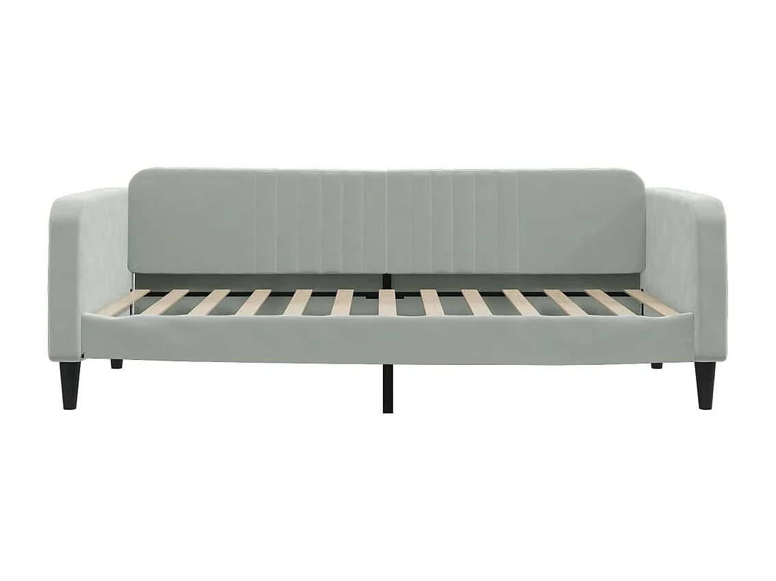 Lit de repos gris clair 100x200 velours