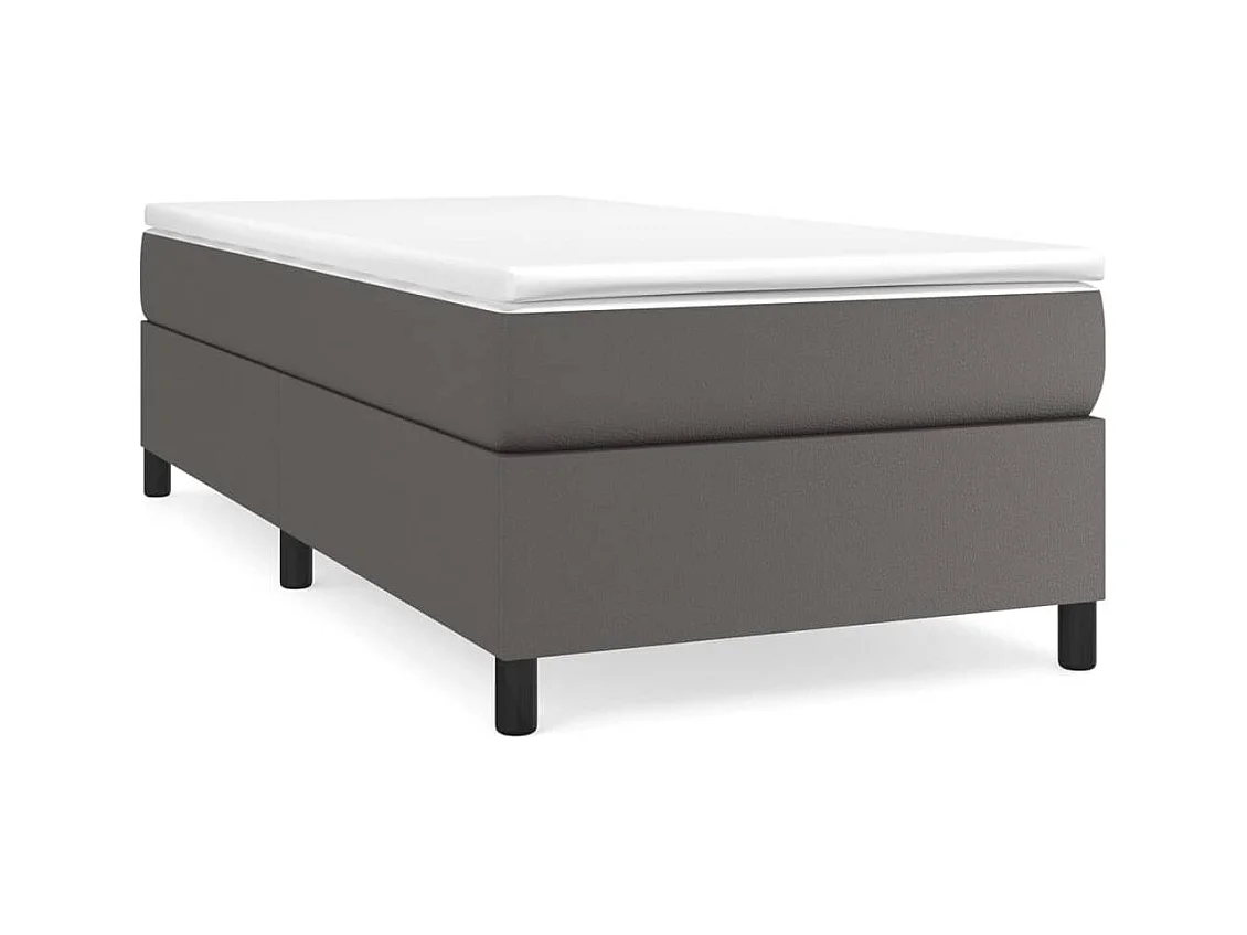 Sommier à lattes de lit avec matelas Gris 90x190 Similicuir