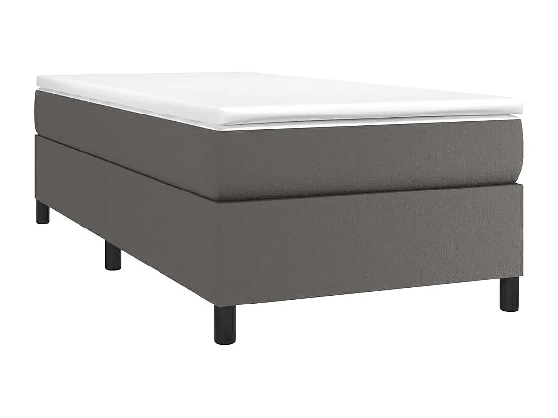 Sommier à lattes de lit avec matelas Gris 90x190 Similicuir