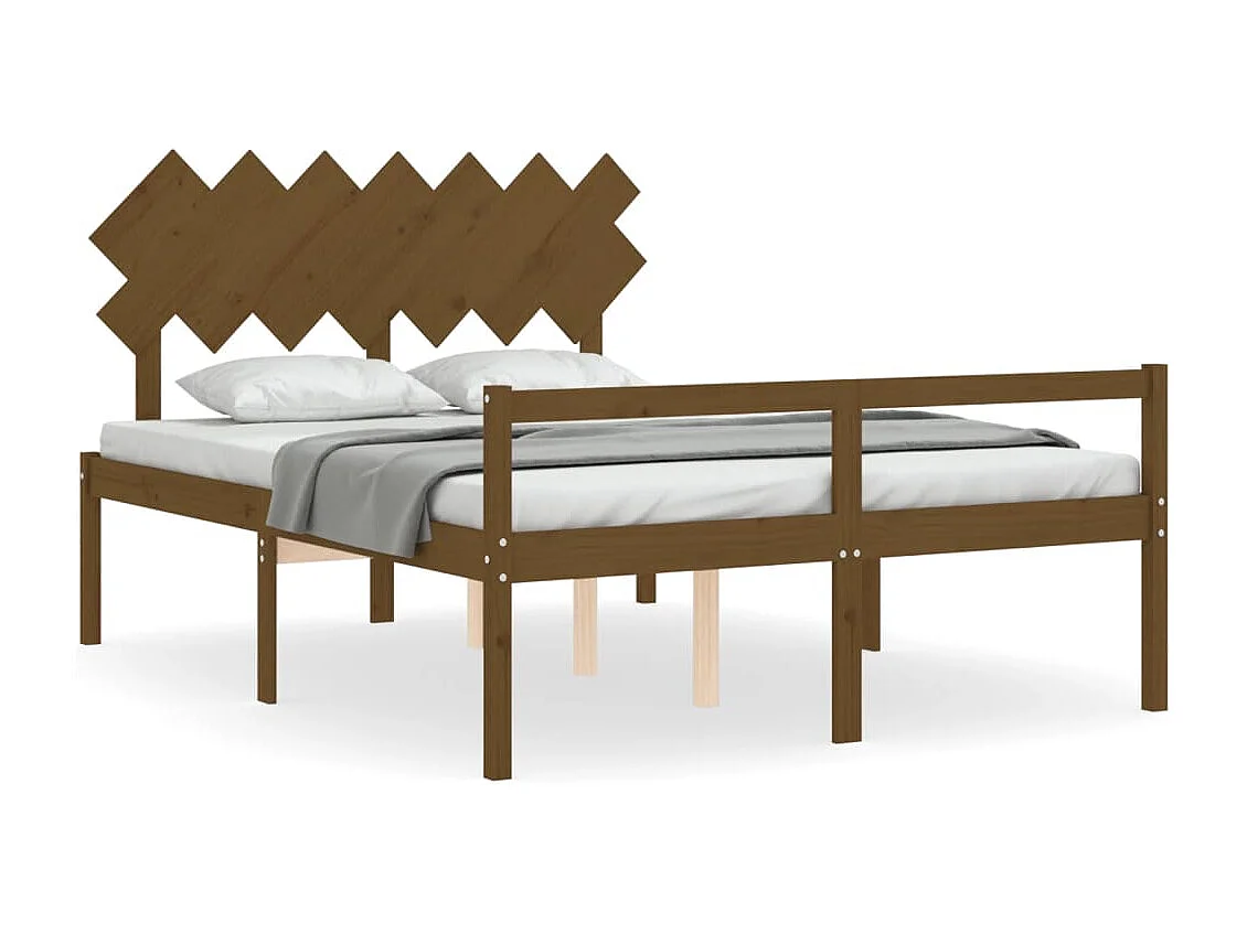 Lit pour personne âgée et tête de lit très grand bois massif