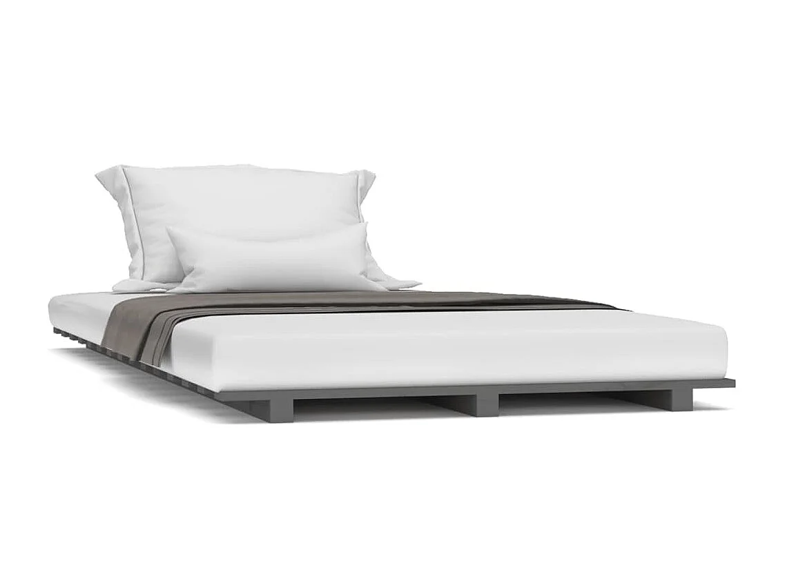 Bedframe 90x190 cm massief grenenhout grijs