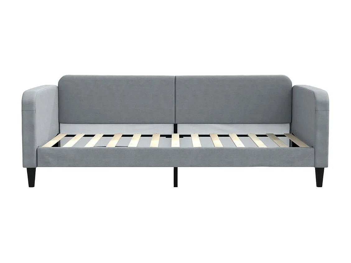 Lit de jour avec matelas gris clair 100x200 tissu