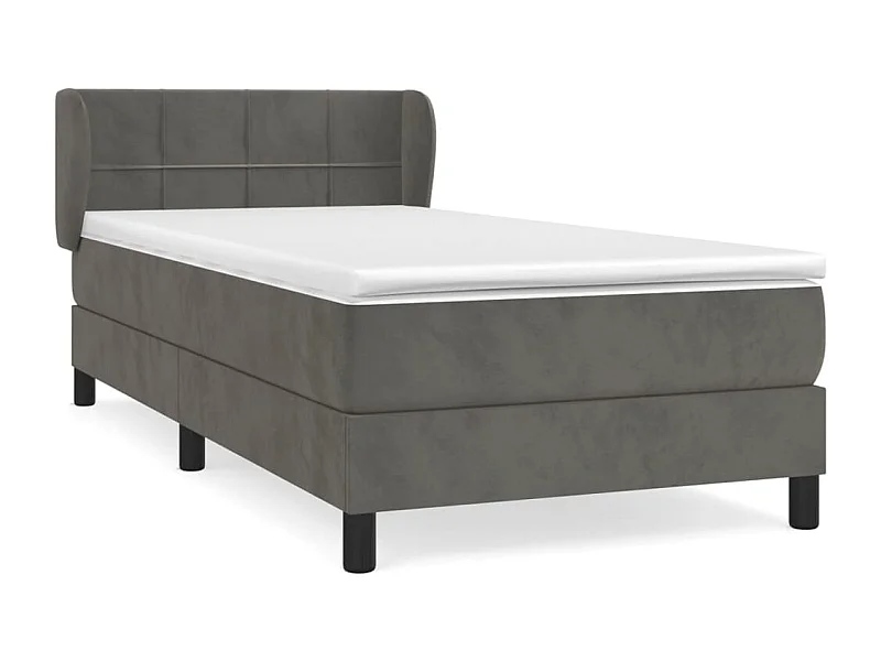 Sommier à lattes de lit et matelas Gris foncé 80x200 Velours