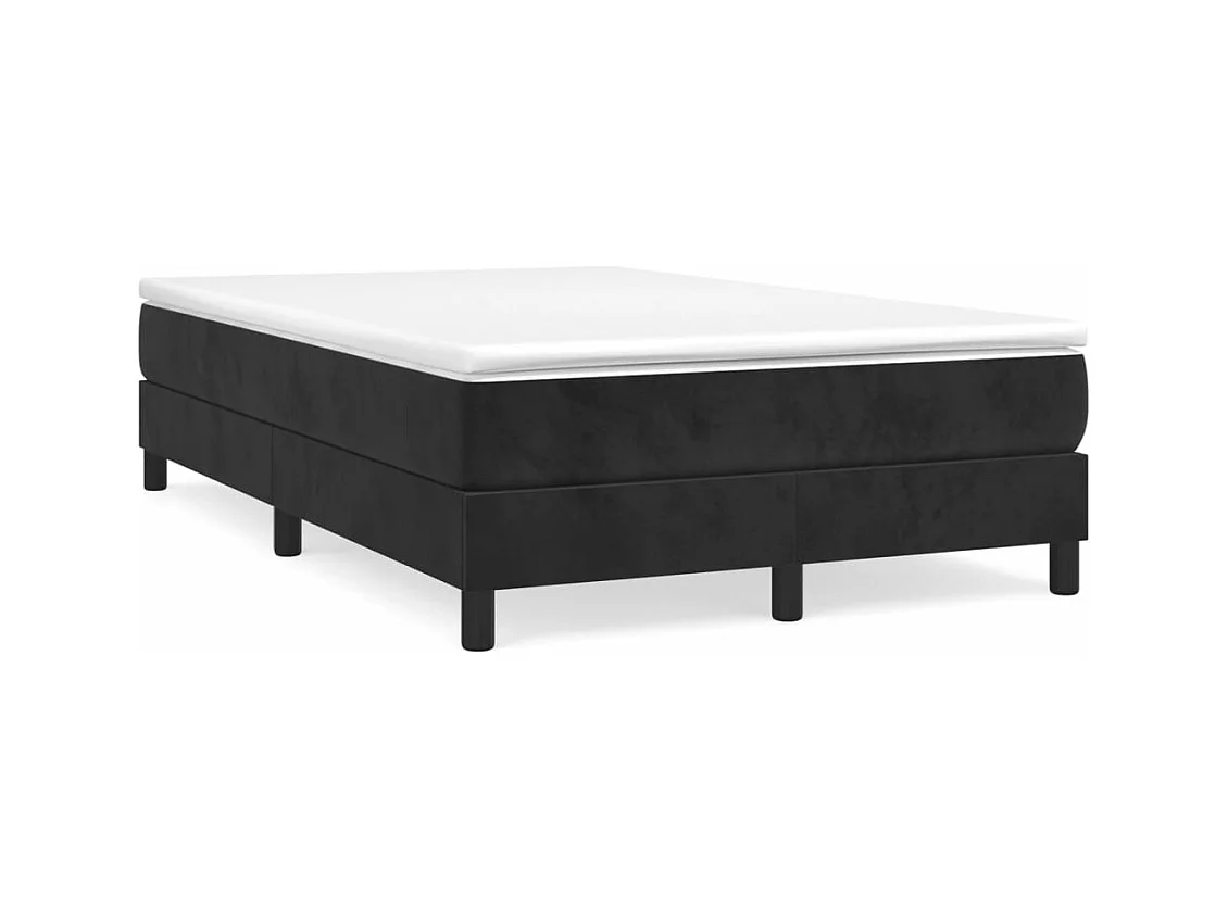 Sommier à lattes de lit avec matelas noir 120x190 velours