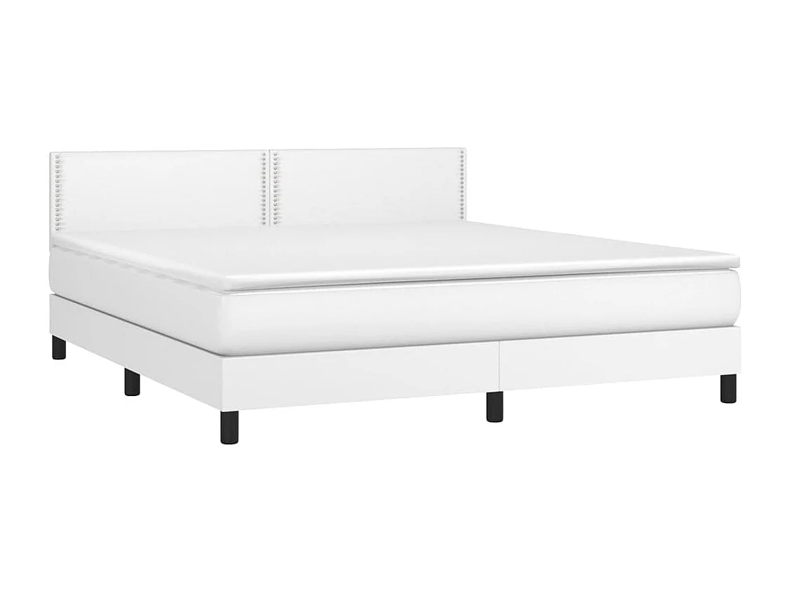 Sommier à lattes de lit avec matelas et LED Blanc 180x200