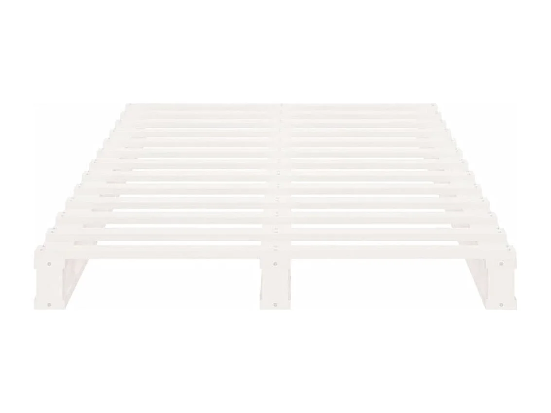 Cadre de lit Blanc 90x190 Bois de pin massif Simple