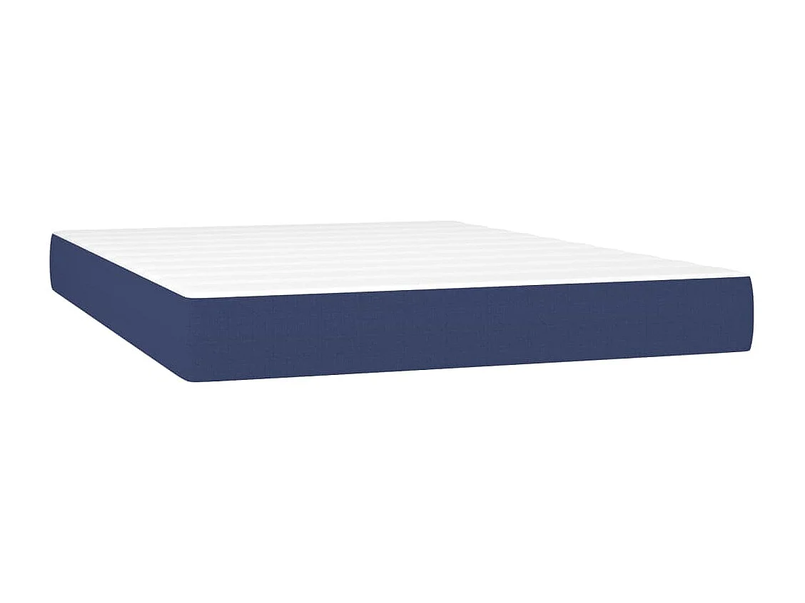 Lit à sommier tapissier avec matelas et LED Bleu 140x190 Tissu