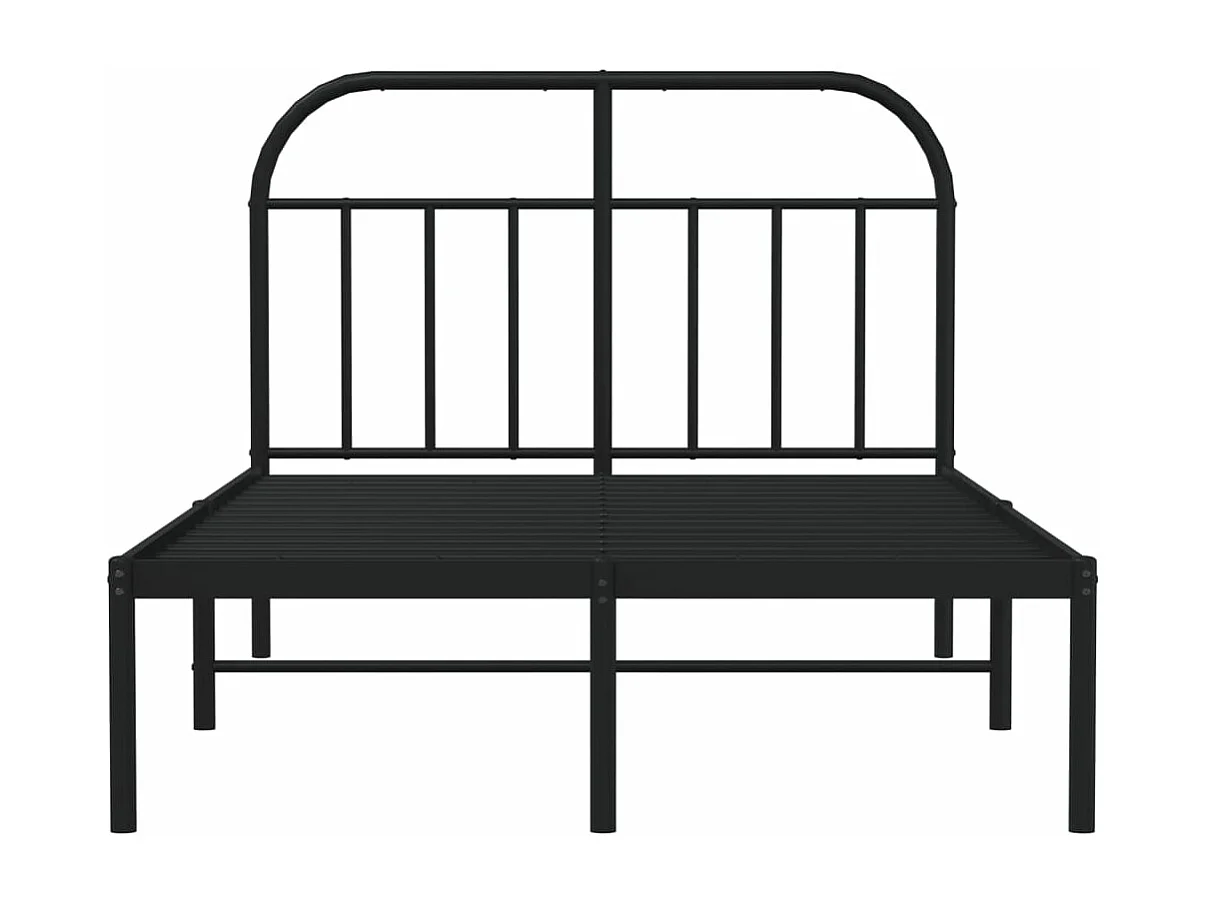Cadre de lit métal avec tête de lit noir 120x190
