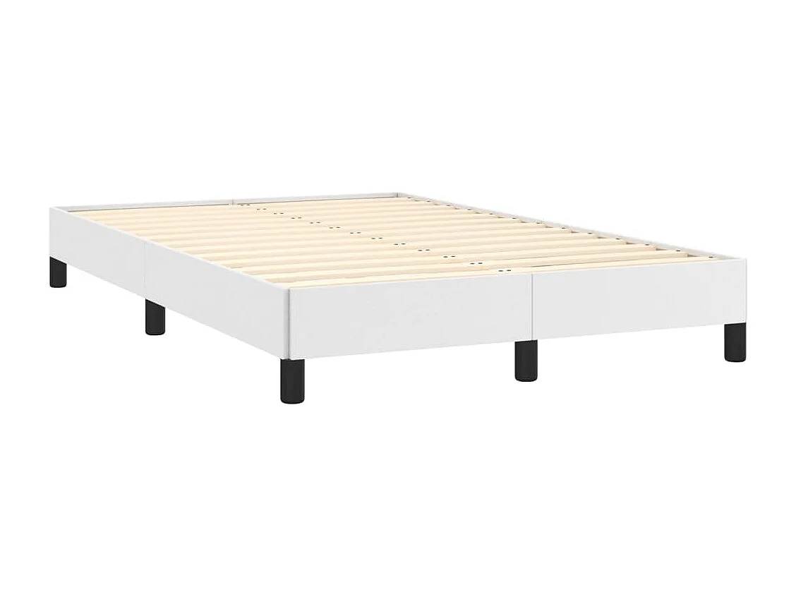 Sommier à lattes de lit matelas LED blanc 120x190 similicuir