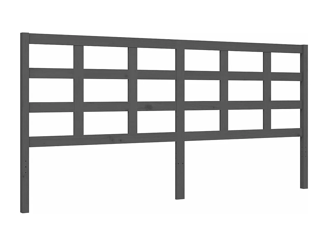 Cadre de lit avec tête de lit gris 200x200 bois massif