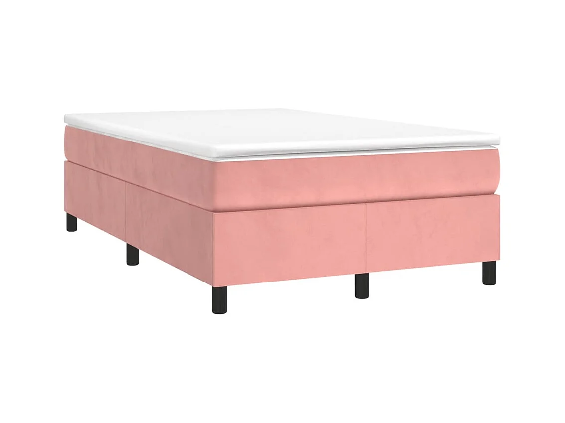 Sommier à lattes de lit avec matelas rose 120x190 velours