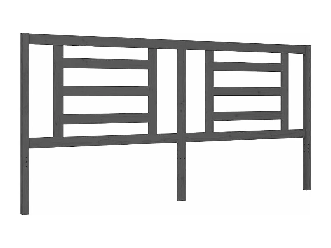 Cadre de lit avec tête de lit gris 200x200 bois massif