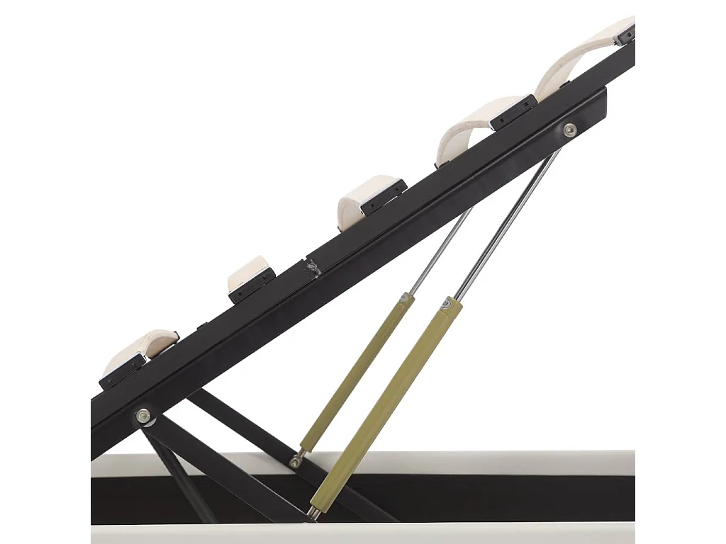 Lit à rangement avec LED Blanc Similicuir 140x200