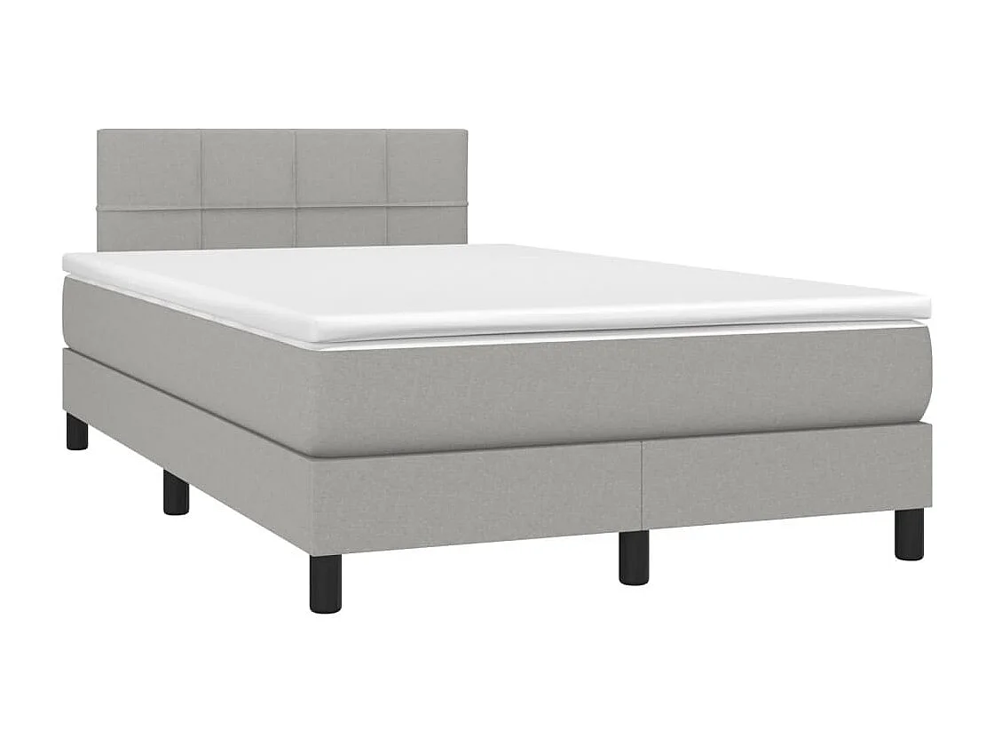 Sommier à lattes de lit matelas LED gris clair 120x190 tissu