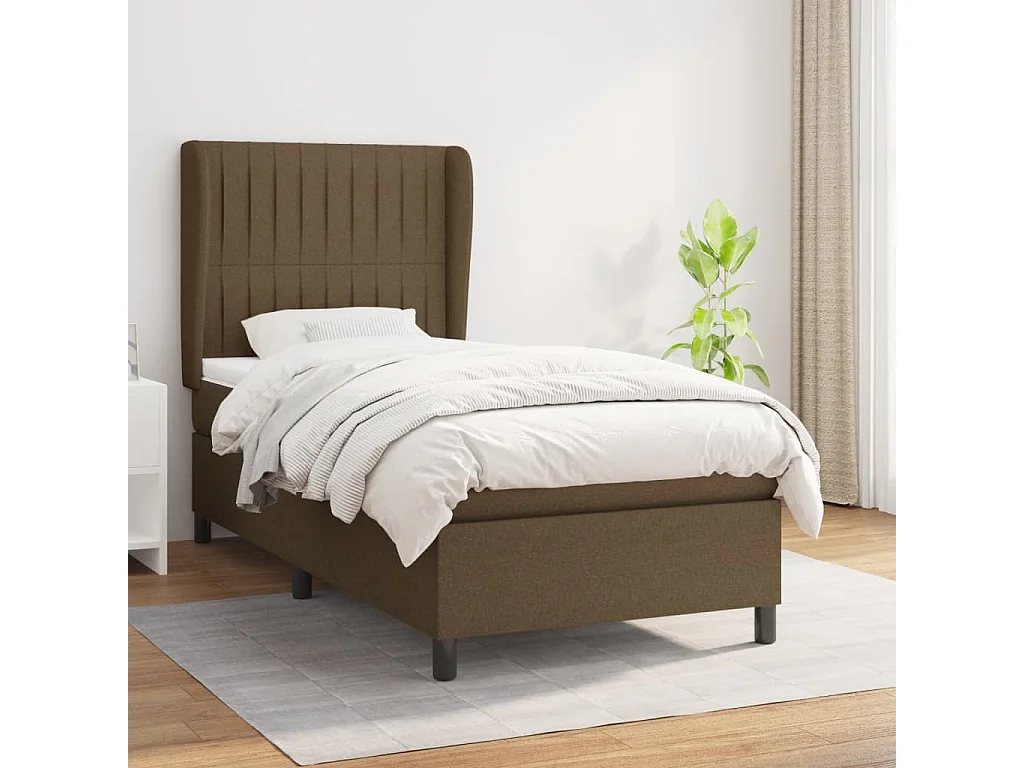 Sommier à lattes de lit avec matelas Marron foncé 90x200