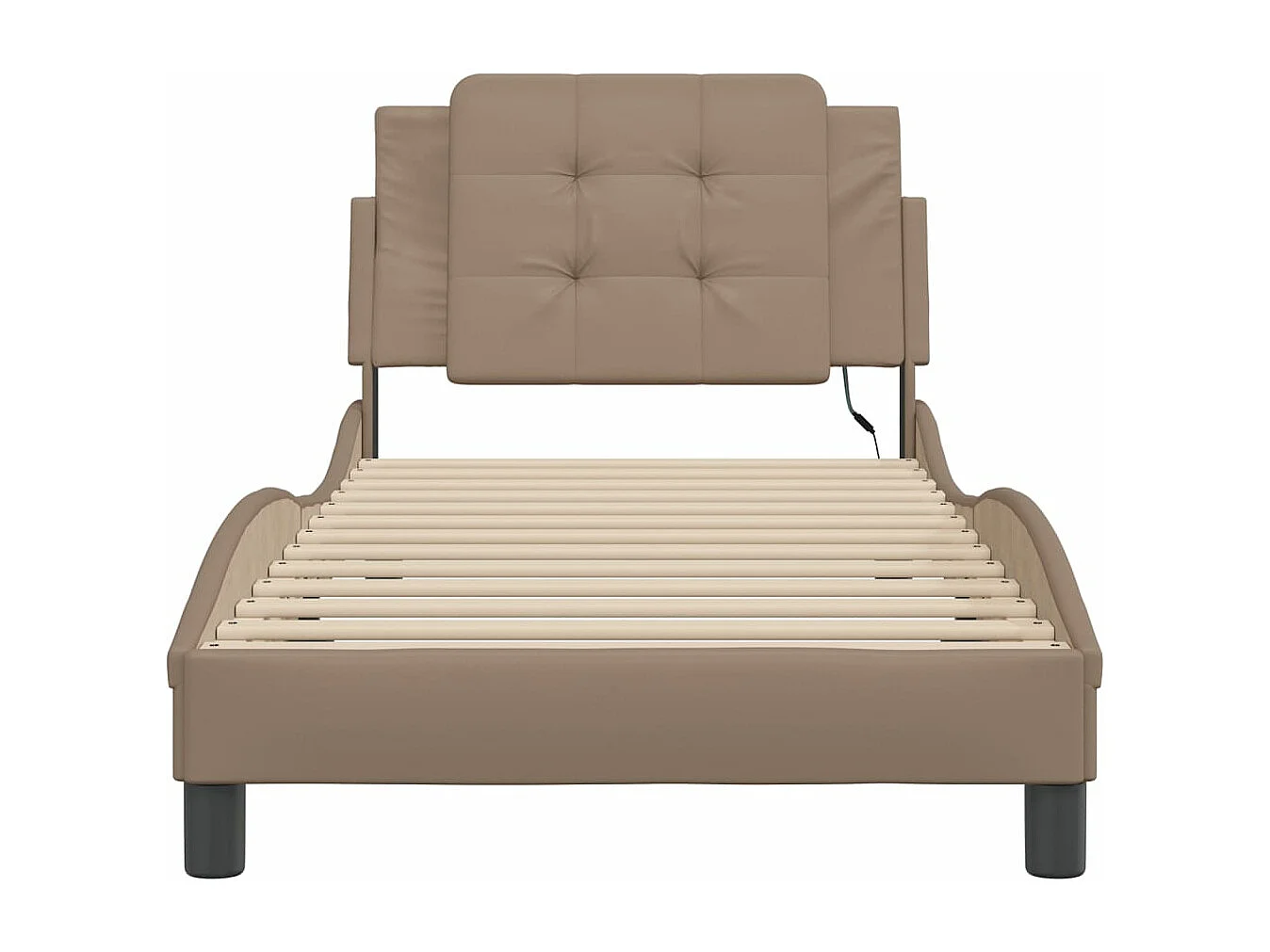 Cadre de lit avec lumières LED cappuccino 100x200 similicuir