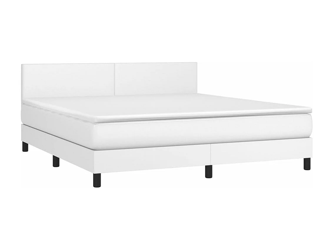 Sommier à lattes de lit avec matelas et LED Blanc 160x200
