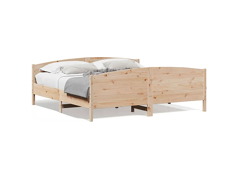Cadre de lit avec tête de lit 180x200 bois de pin massif