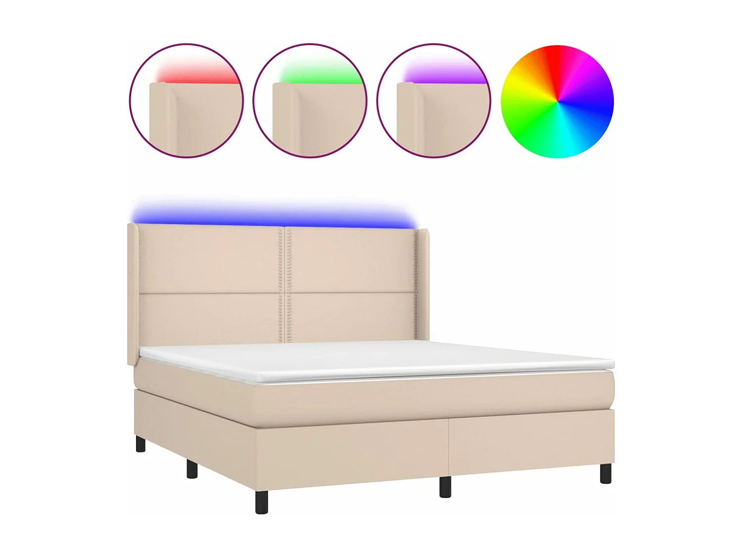 Sommier à lattes de lit matelas LED Cappuccino 180x200