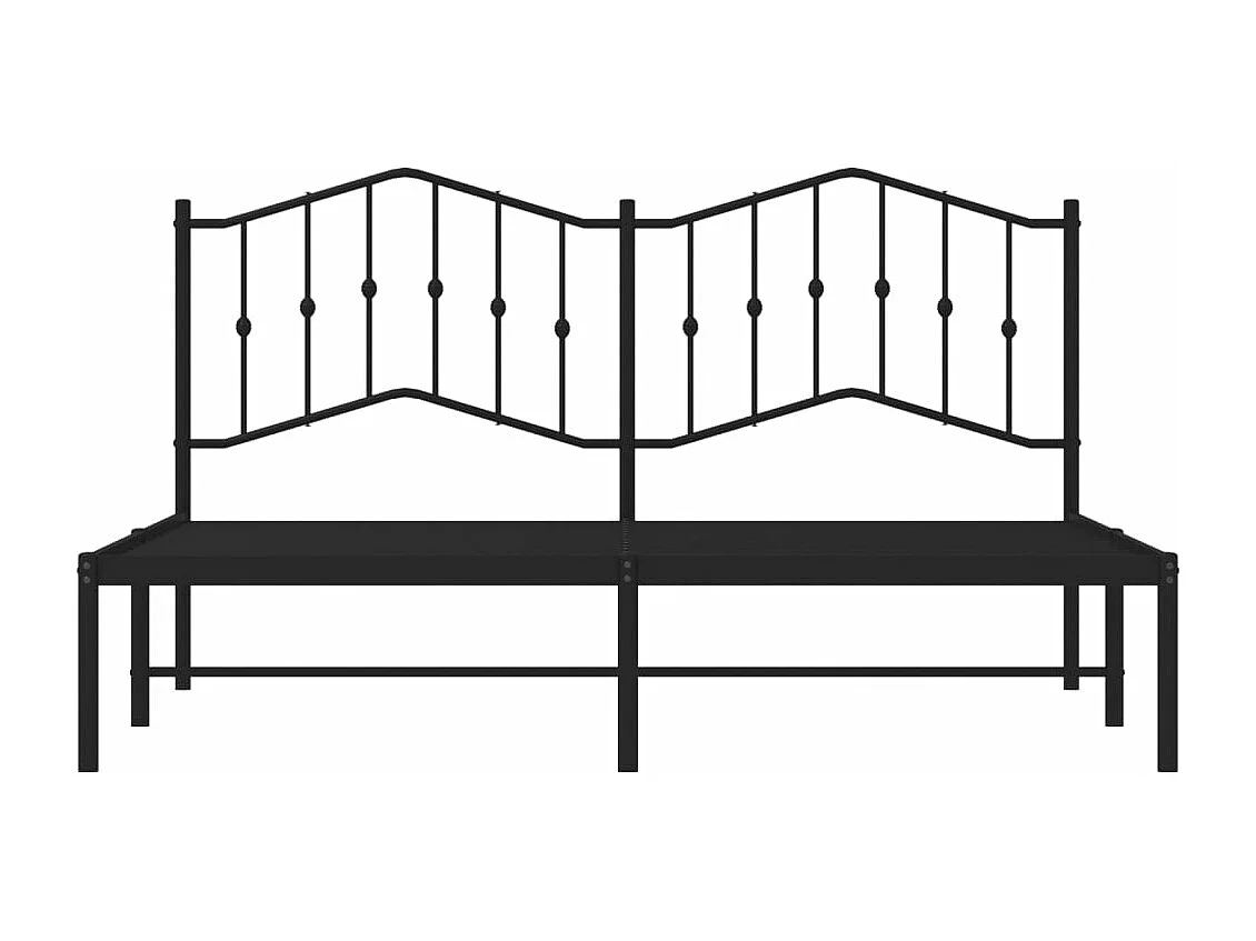 Cadre de lit métal avec tête de lit noir 183x213